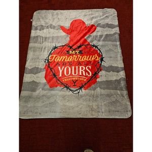 YELLOWSTONE MY TOMORROWS ARE ALL YOURS COWBOY SHERPA BLANKET 50x60